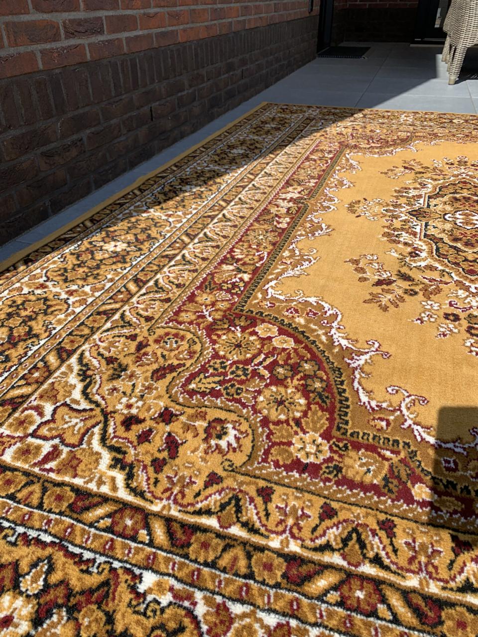 💐Onwijs Leuk Okergeel Vintage Vloerkleed in NIEUWSTAAT💐