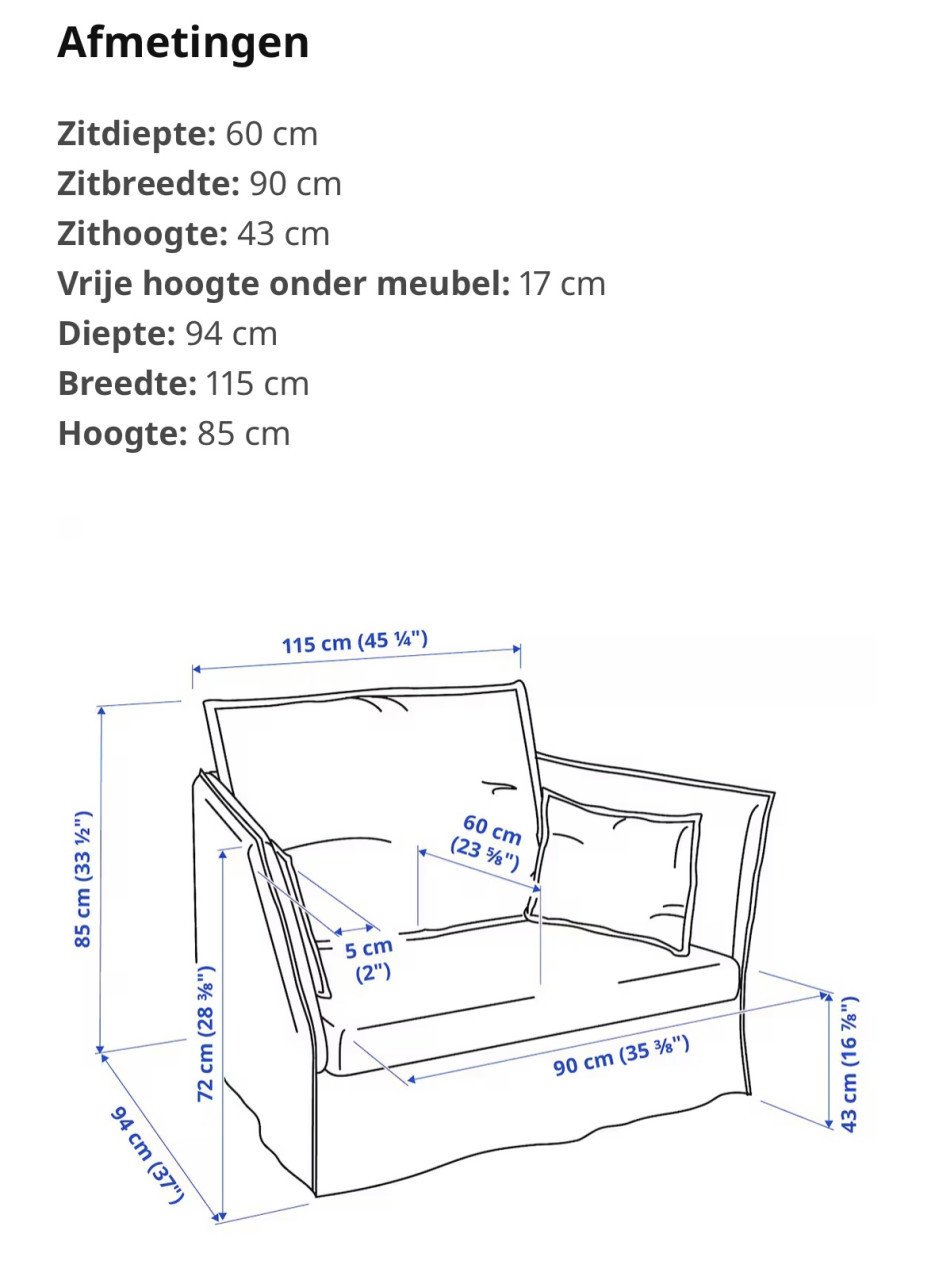 Fauteuil 1,5 zits Backsälen IKEA