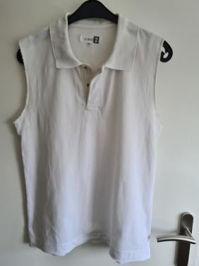 Witte mouwloze poloshirt van J.C RAGS 2 Maat XXL