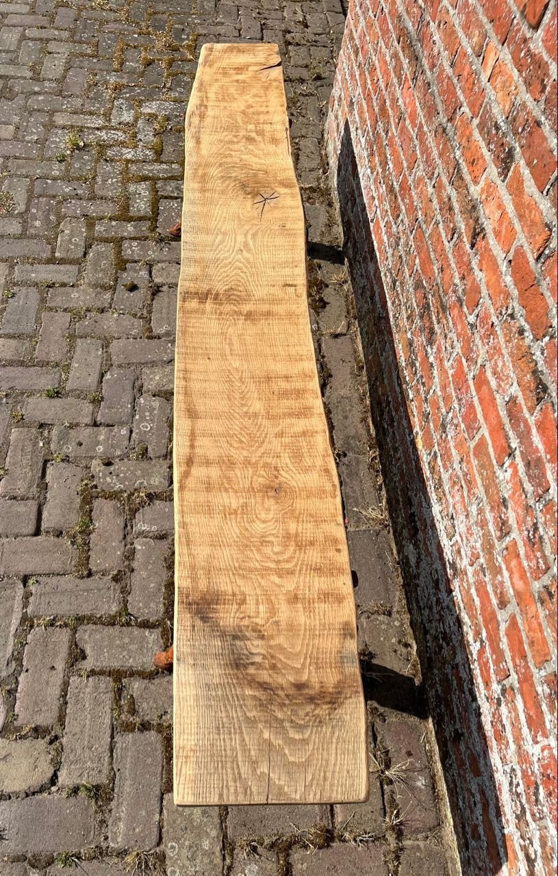 Robuuste Eiken (Tuin) bank met gietijzeren onderstel No 730.