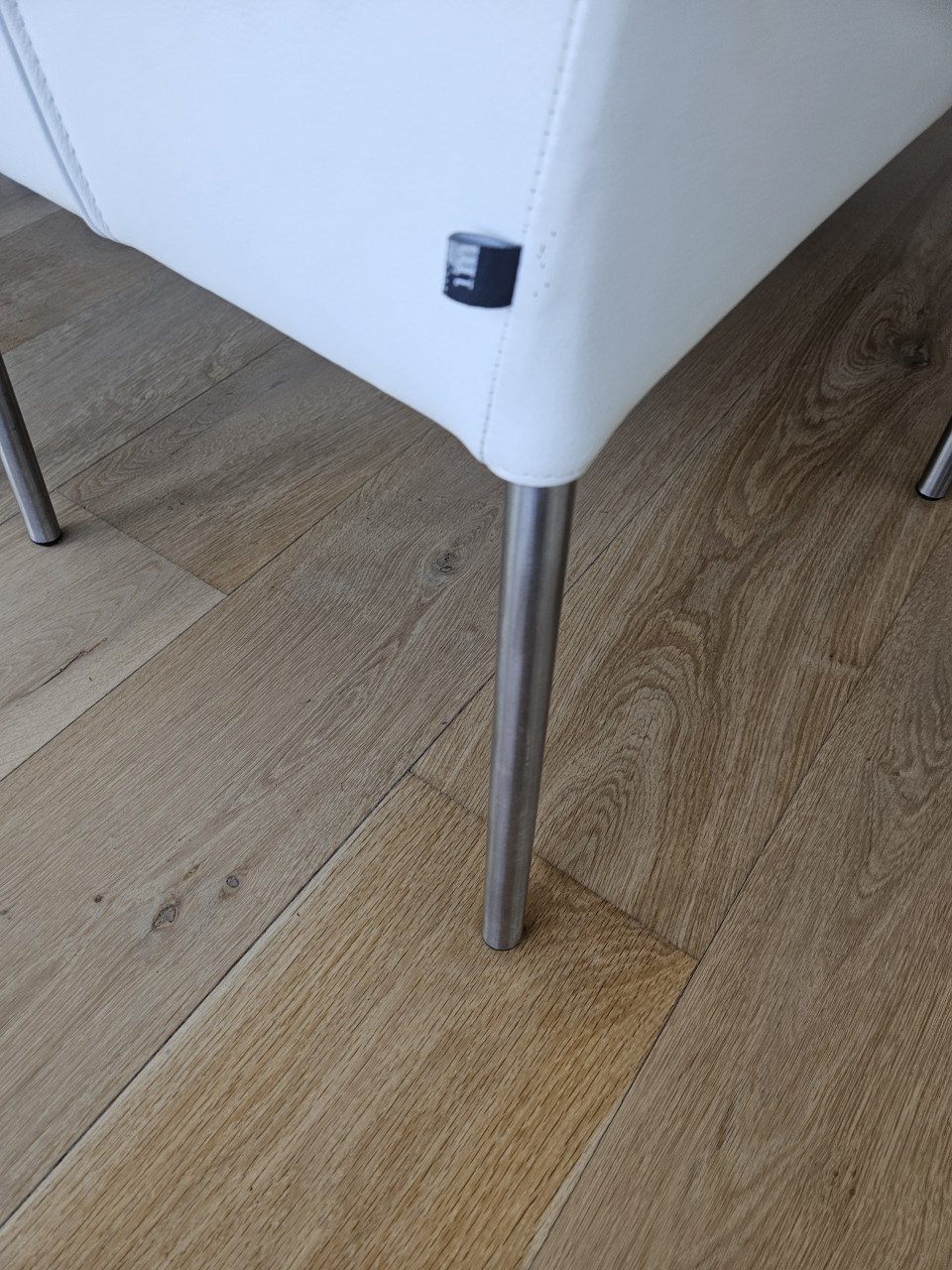 Eetkamerstoelen,  wit leer