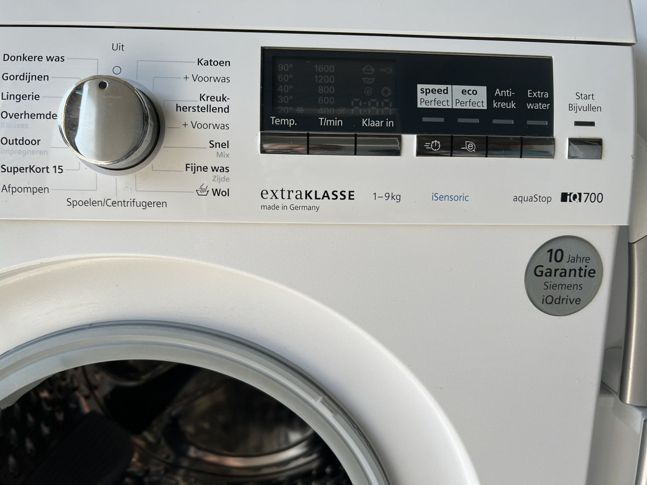 Siemens Wasmachine 9 kg. Energieklasse A+++