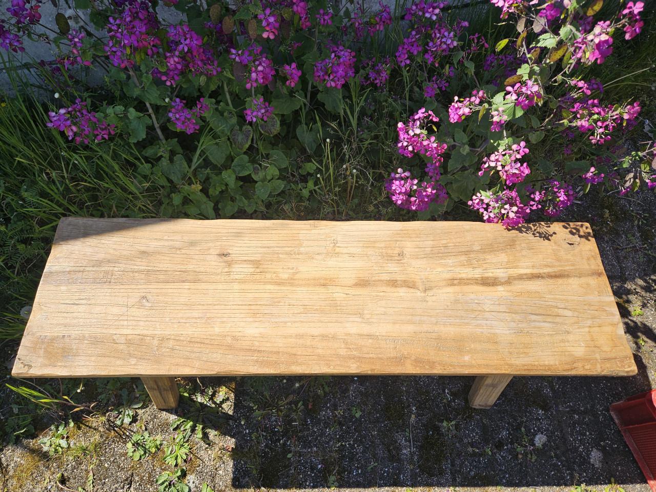 Prachtig teakhouten bankje - 120x34 cm