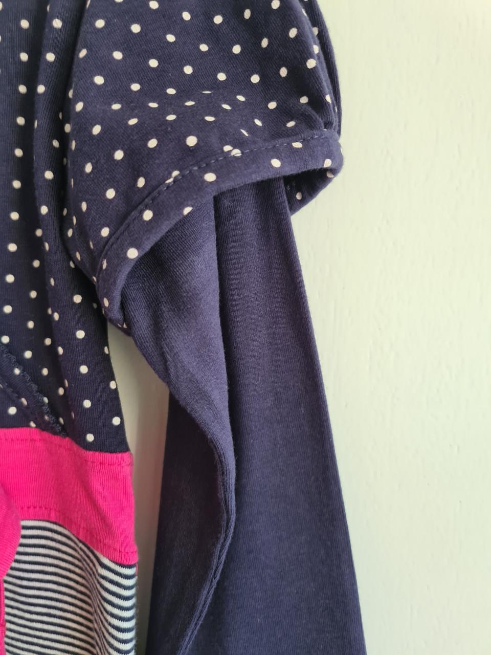 Frendz blauw / fuchsia roze jurkje  Maat 134
