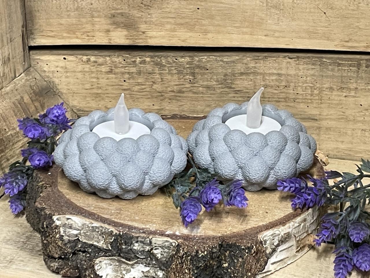 Bubbel theelicht houders set van 2