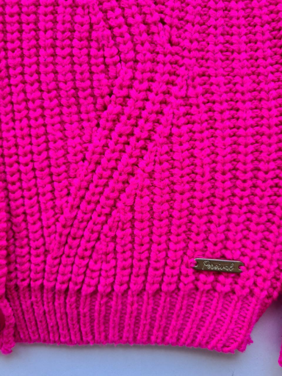 Fuchsia roze gebreid vest van Persival Maat 122-128