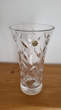 Ravenna zware loodkristallen vaas met bladmotief