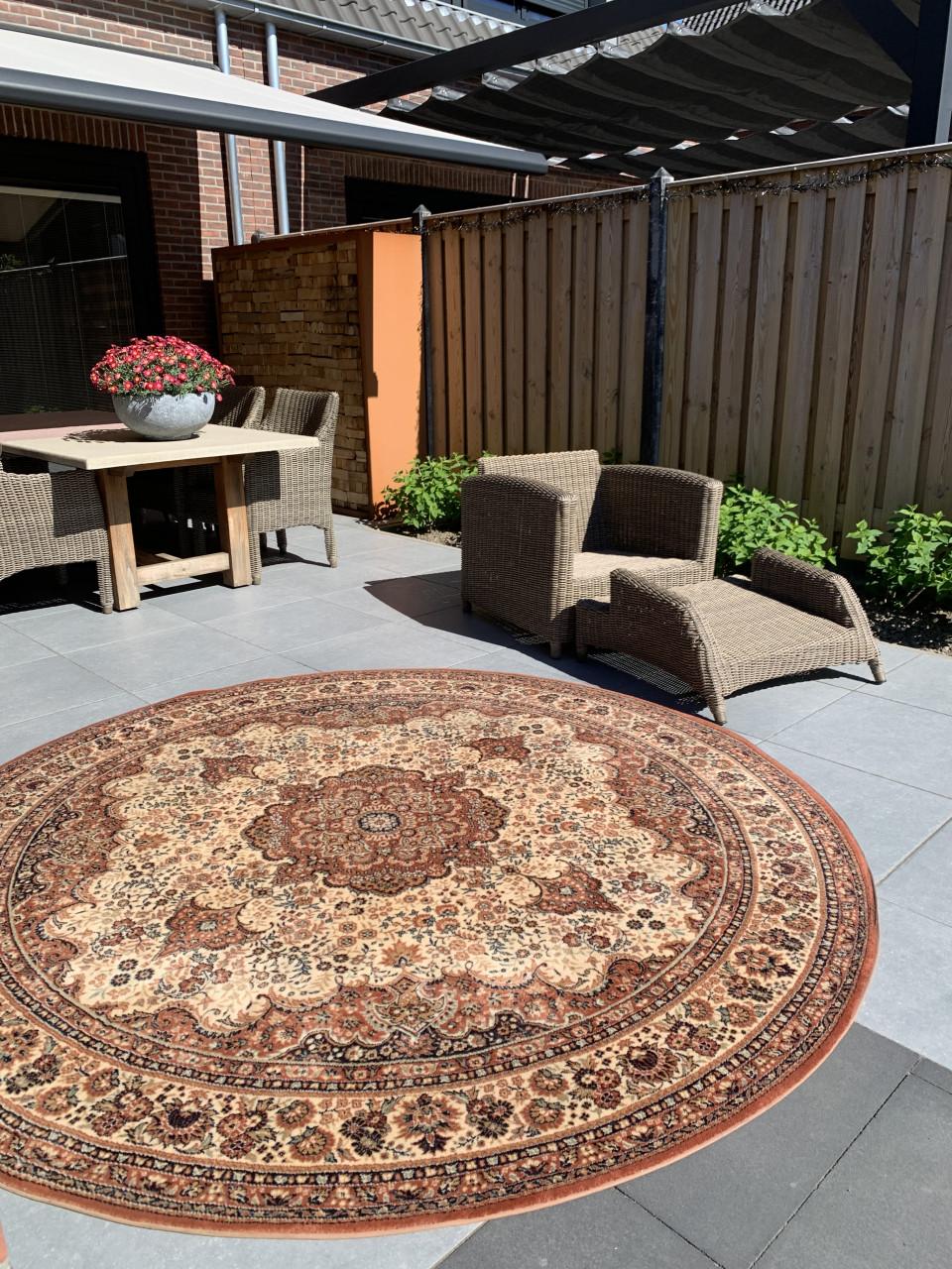 🤎✨Schitterend Sfeervol Rond Vintage Vloerkleed in NIEUWSTAAT🤎✨