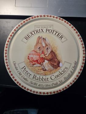 Vintage koektrommel uit "The World of Beatrix Potter"