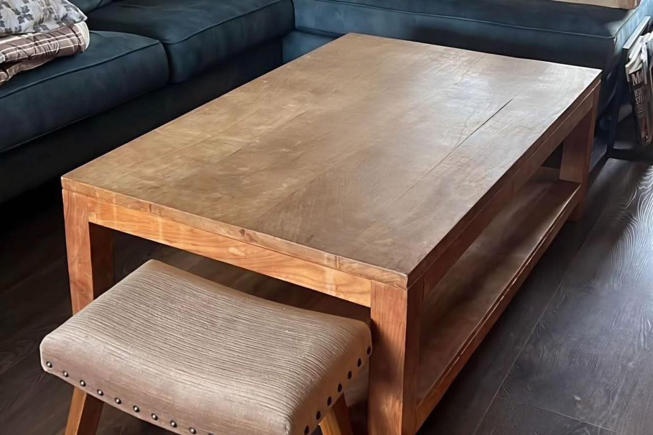 Zware teakhouten Salontafel