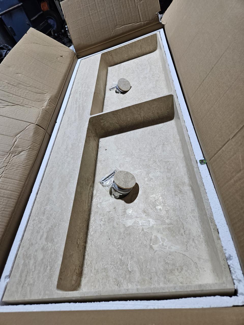Travertin Marmere wastafel (Nieuw!)