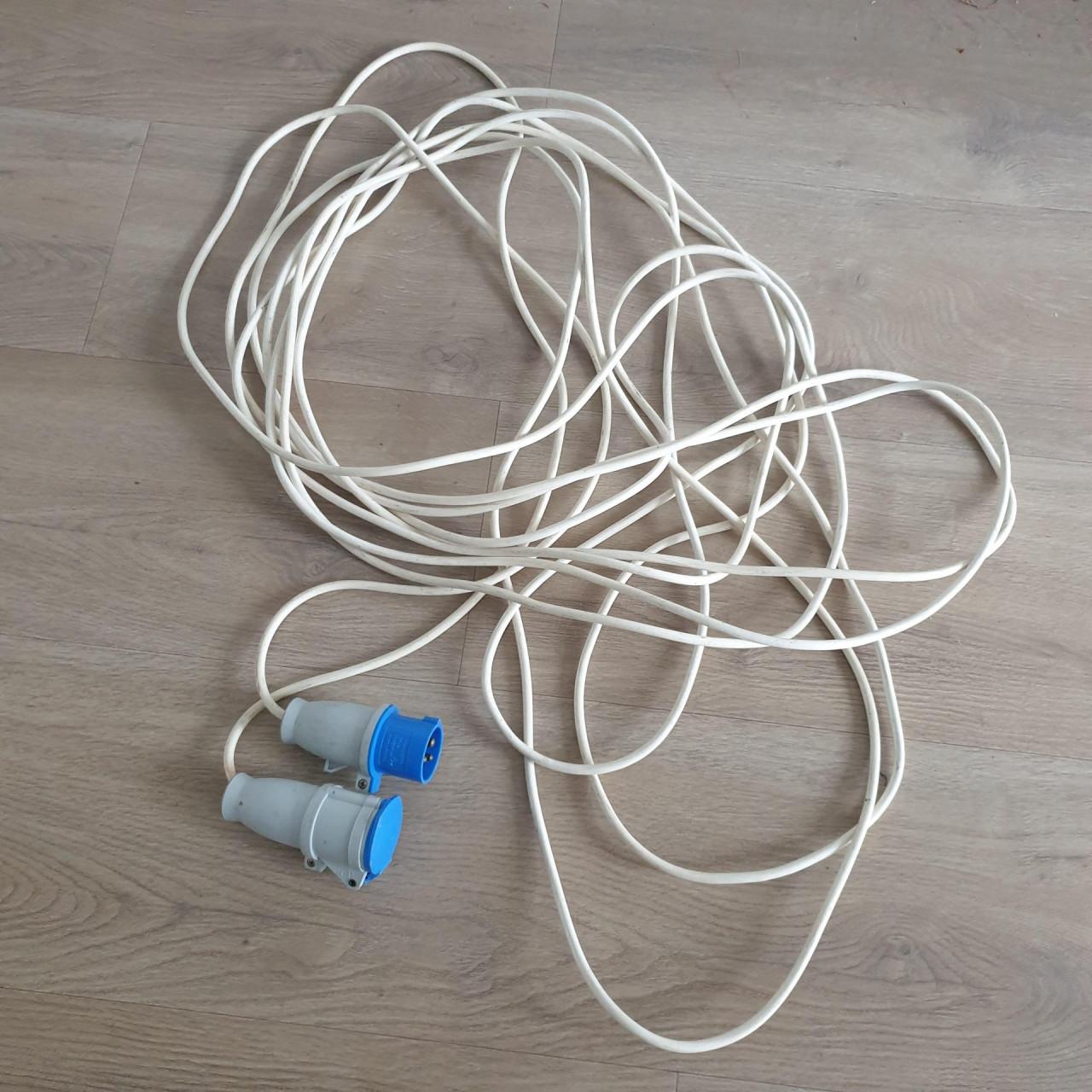 16 mtr. Verlengsnoer wit met CEE stekkers - 230V, 16A