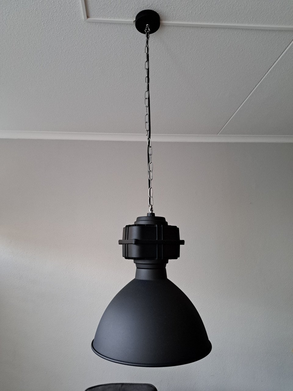 Twee keer zwarte industriële hanglamp
