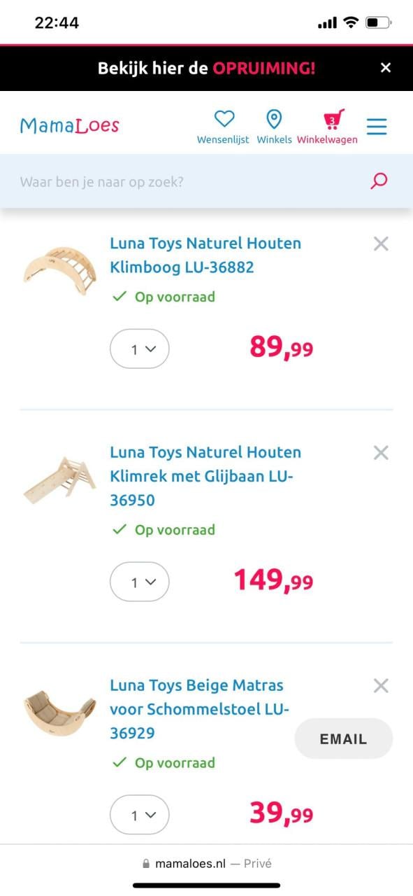 Luna toys klimrek, klimboog en matras