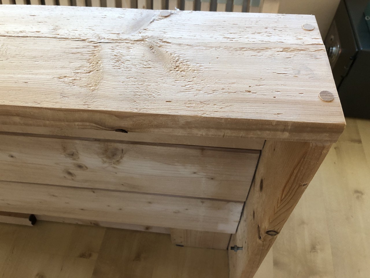 Steigerhouten bed