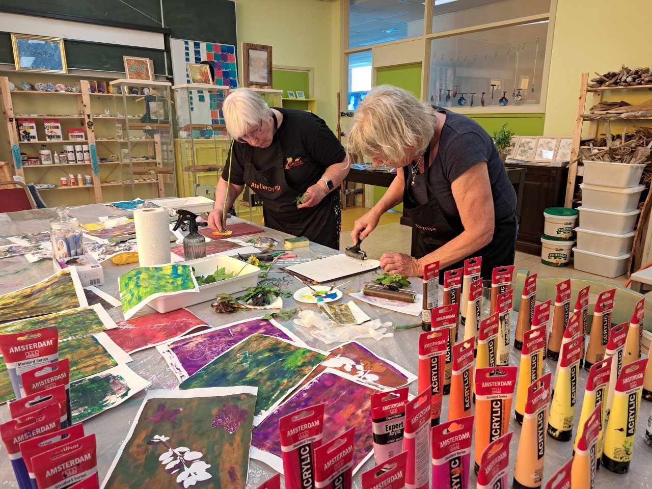 Workshop Botanisch printen op de gelplaat 17 oktober