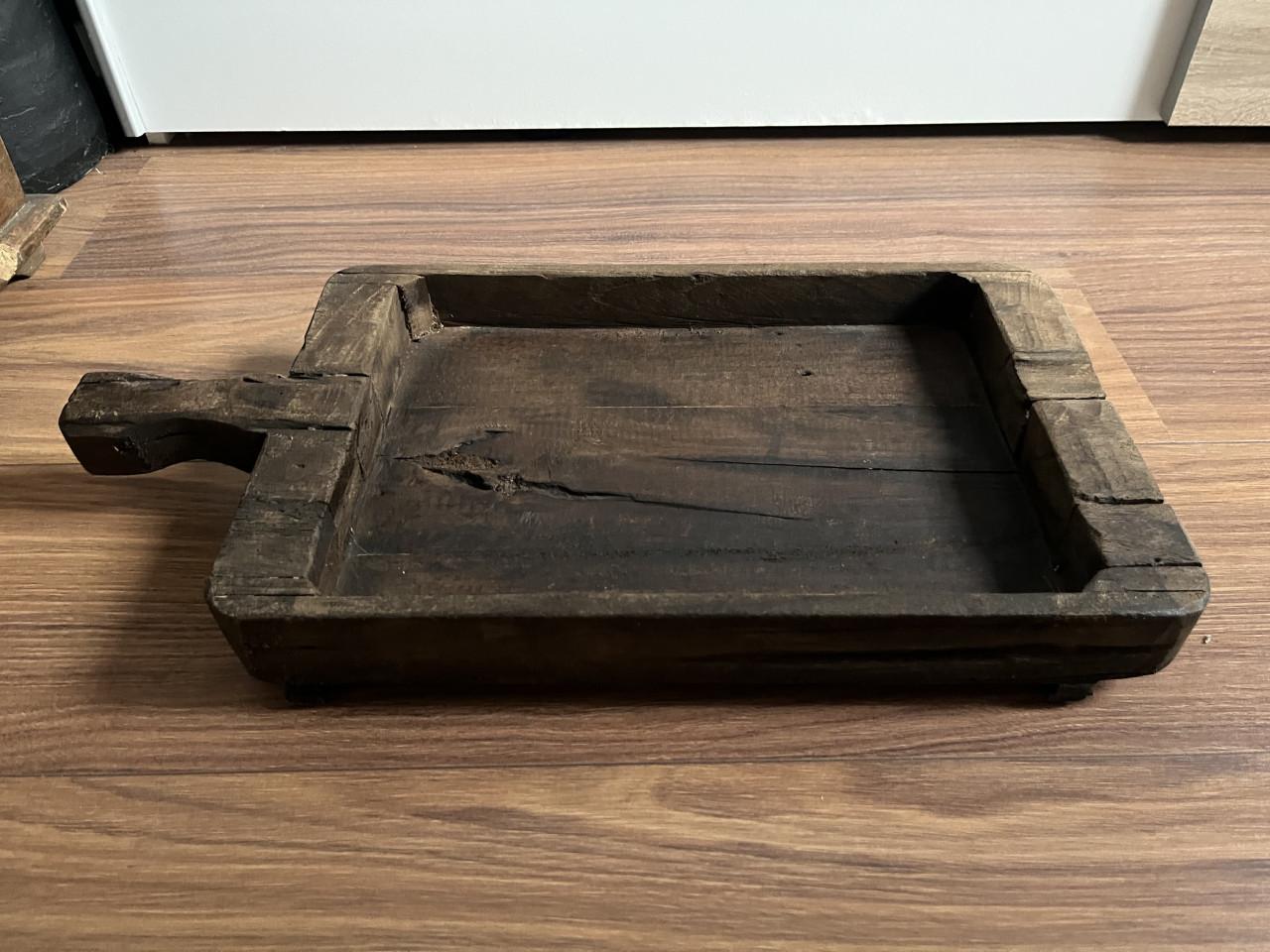 Hout plateau met handvat