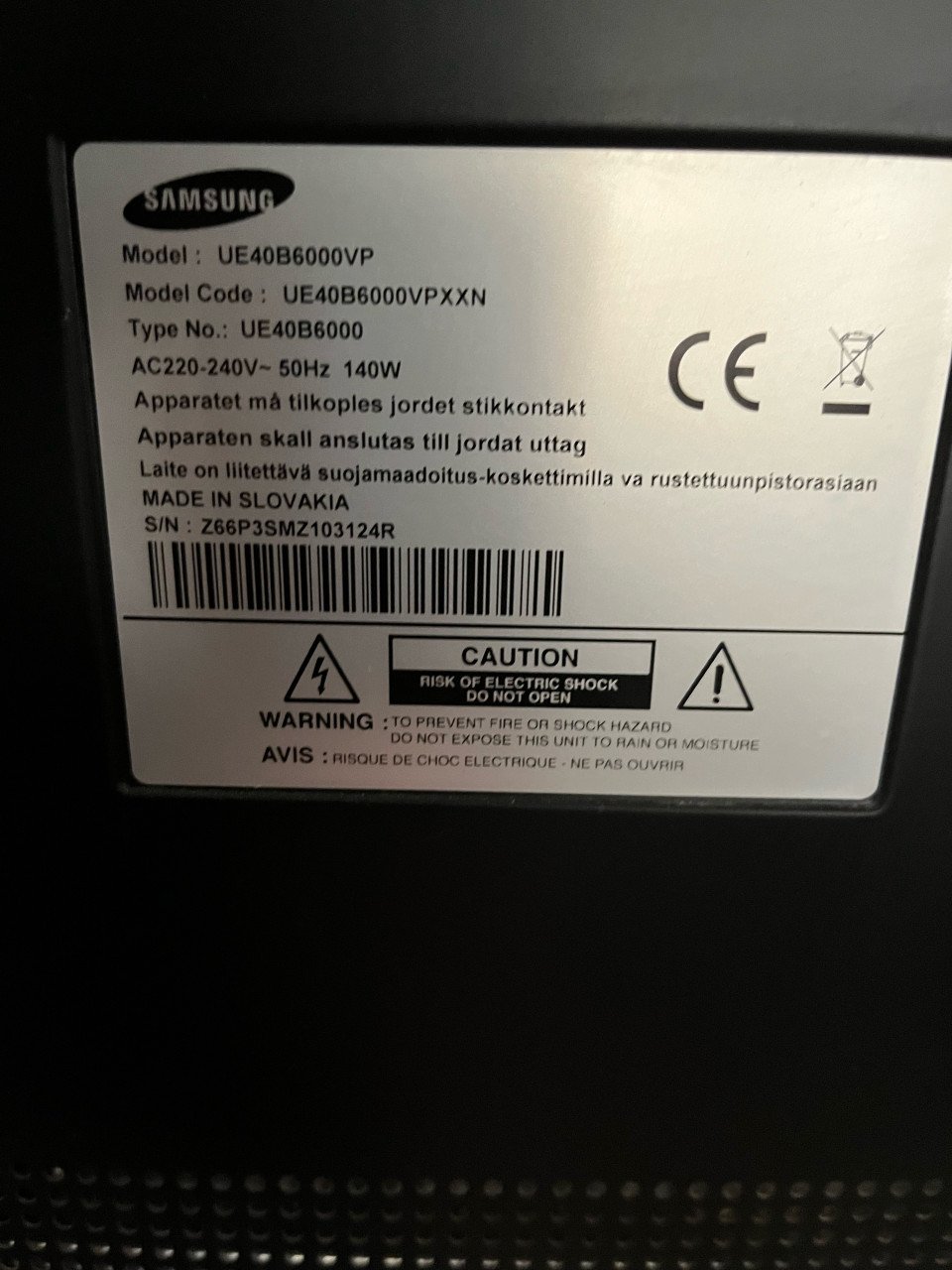 Tv samsung 40 inch