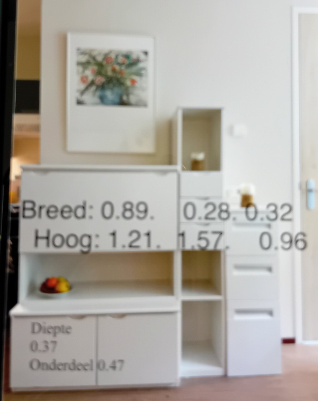 Vitrinekast, verlichting, slotjes