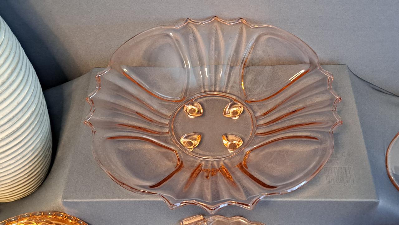 Diverse mooie vintage Rosaline glasschalen e.d.