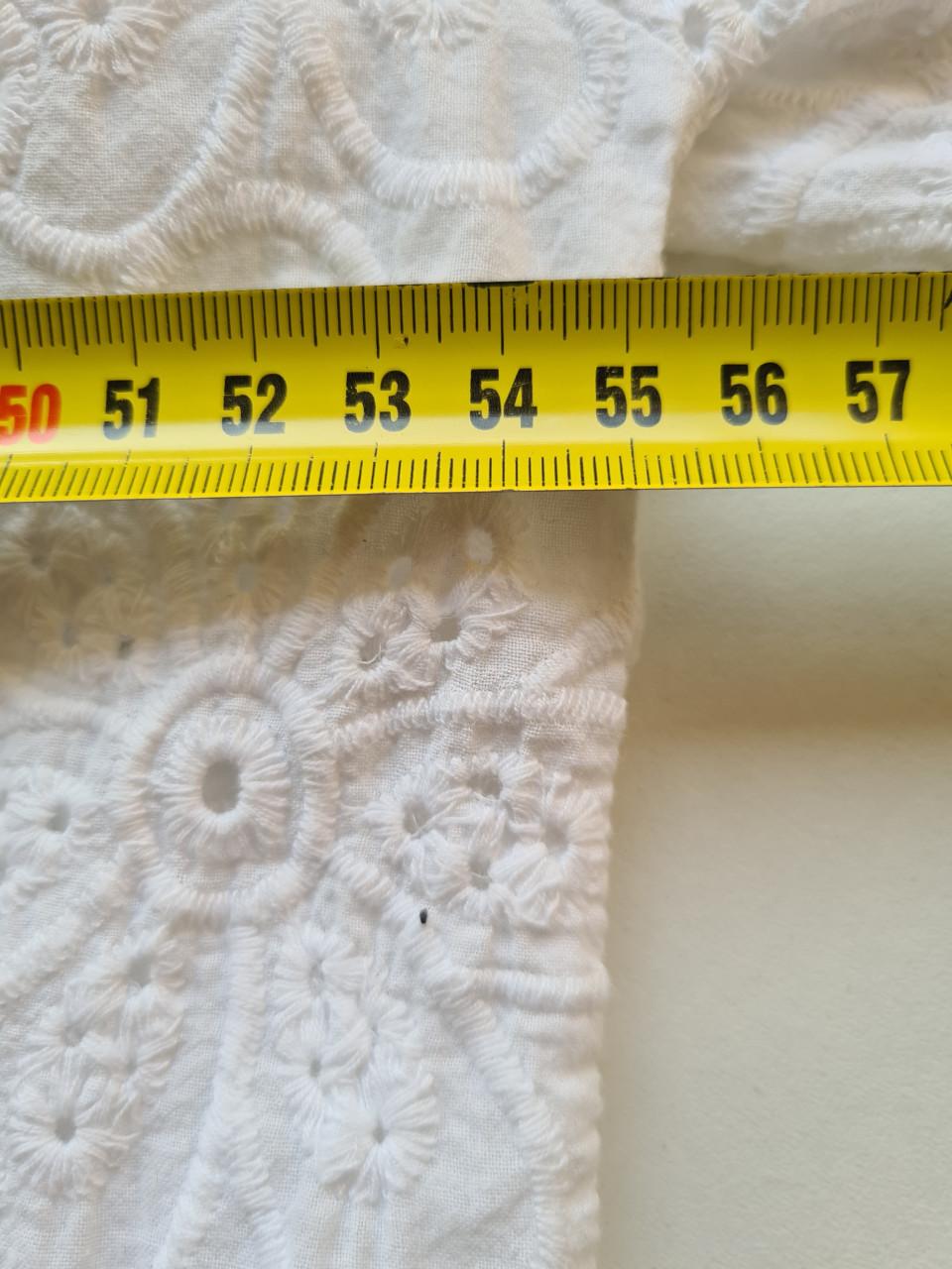 Nieuwe witte blouse / tuniek broderie met mesh stof Mt L