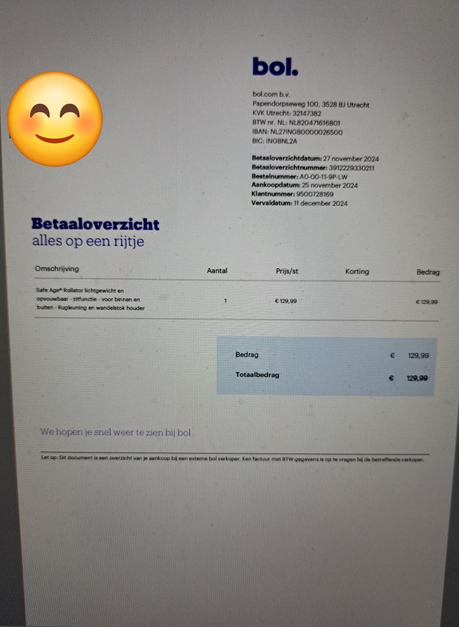 Rollator lichtgewicht en opvouwbaar - zitfunctie - voor BINNEN EN BUITEN.