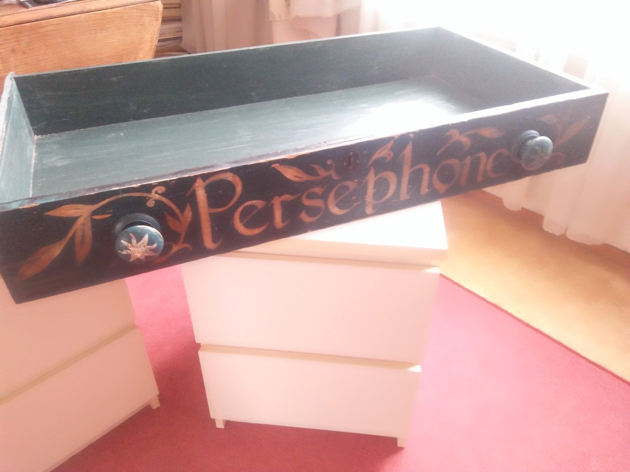 Houten kist met lade
