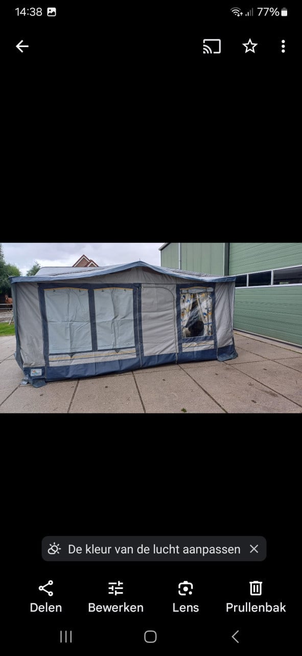 Voortent, luifel en aanbouw