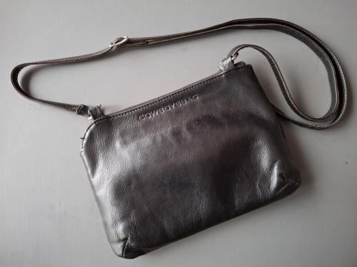 Schoudertas / crossbody tas Cowboysbag, zwart leer, 24 x 17 cm, MOOI!