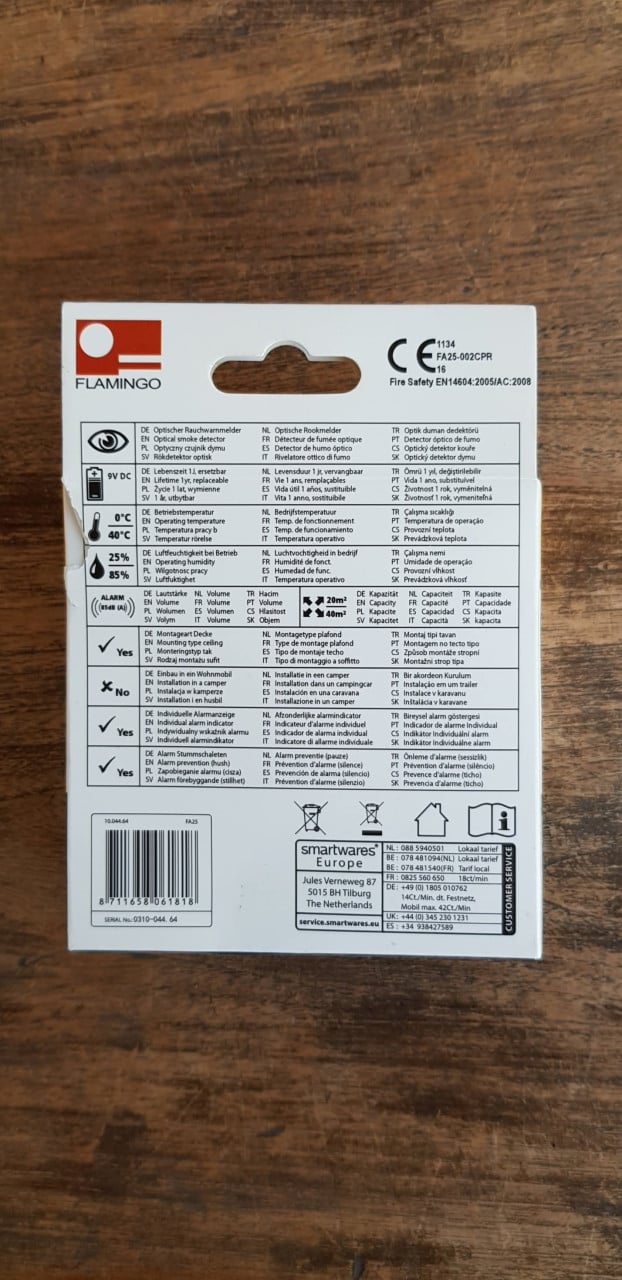 Rookmelder, nieuw in verpakking