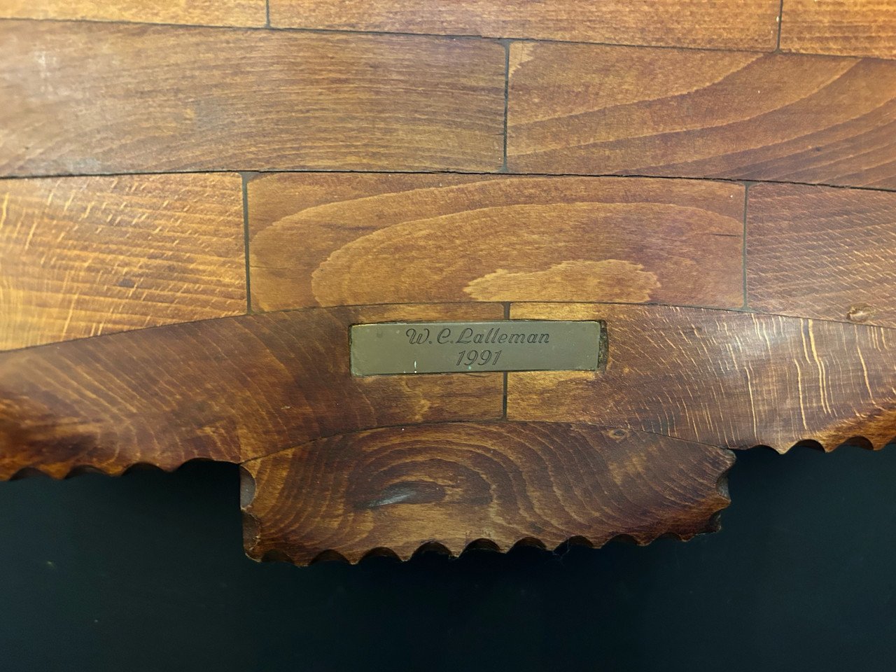 Houten zware uitgesneden schilderij