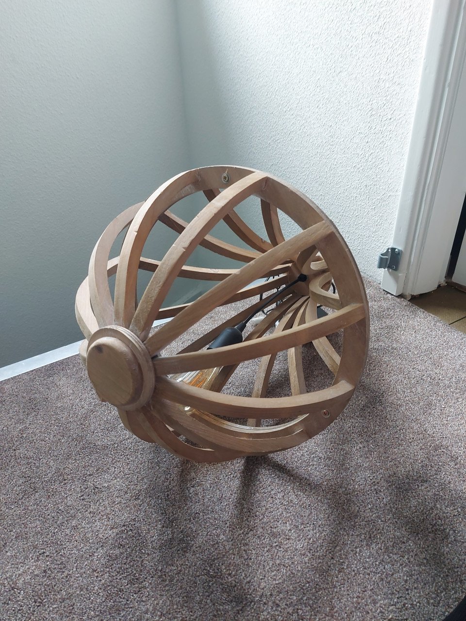 Mooie houten hanglamp
