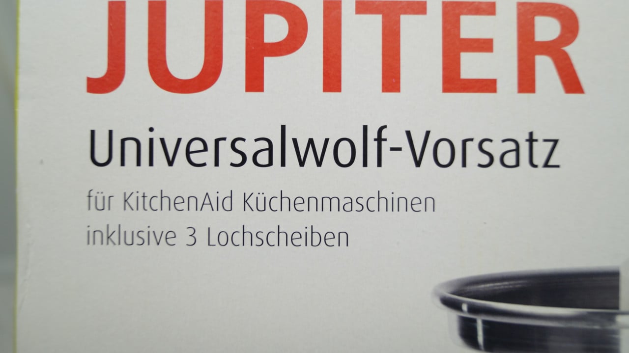 Jupiter voorzet vleesmolen voor kitchenaid keukenmachine.