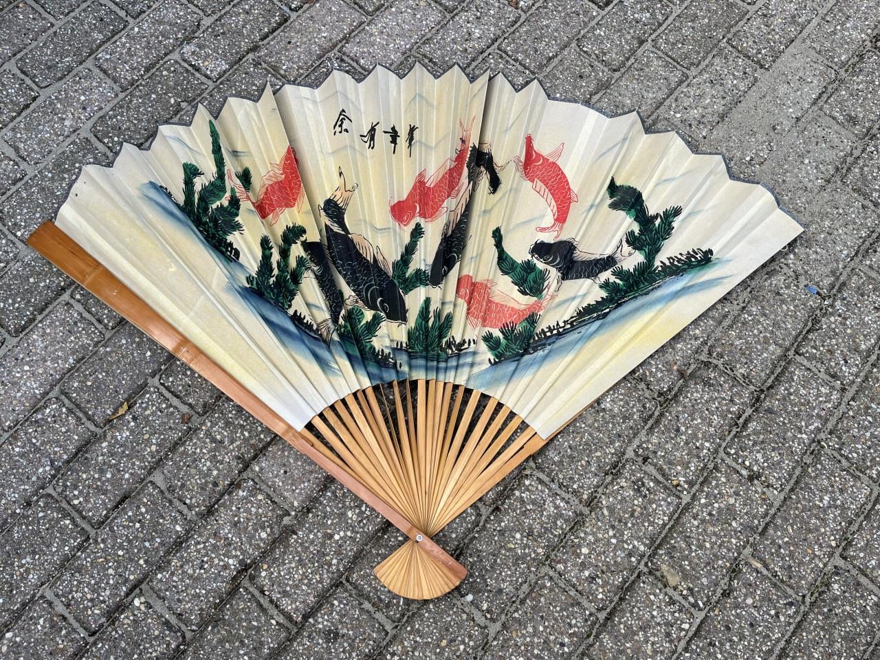 Chinese Bamboe waaier 90 x 130 cm