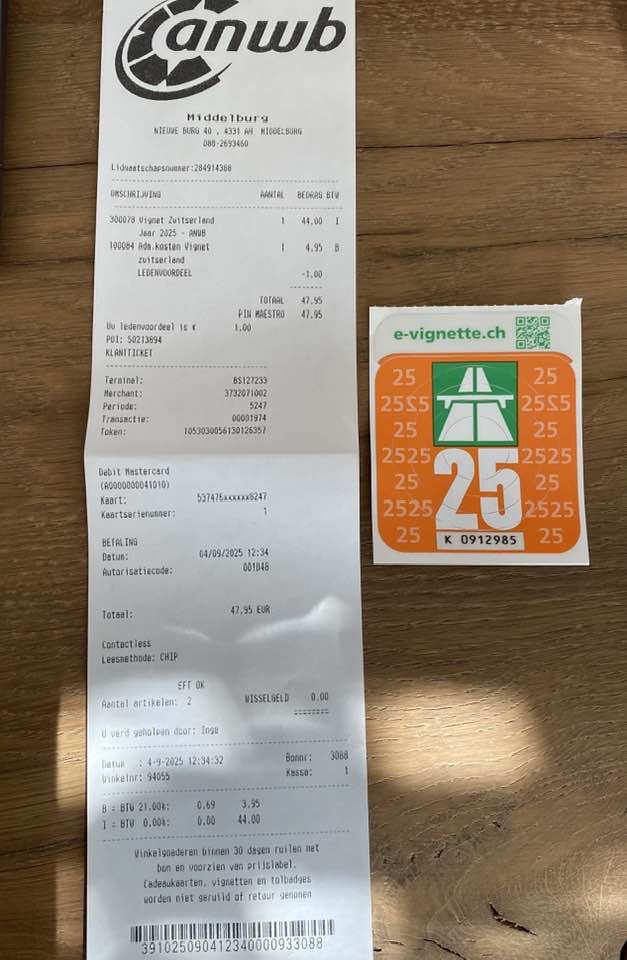 Te koop: Vignet Zwitserland 2025