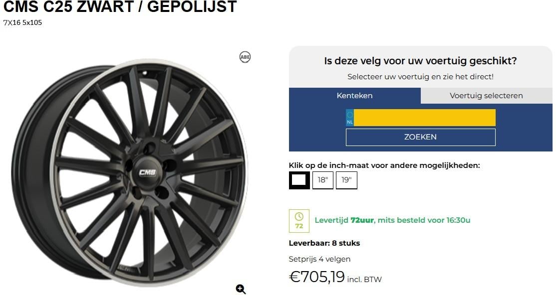 Velgen met winterbanden