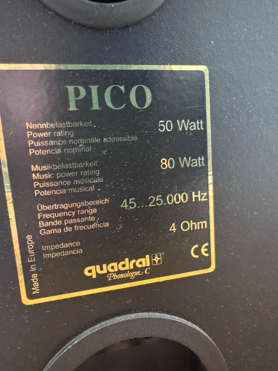 Speakers quadral pico ( klein afmet. in foto,s)