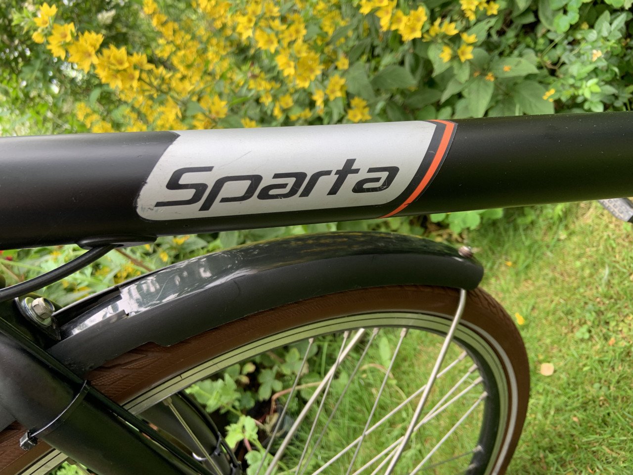Herenfiets Sparta Matt Black 61 cm 5 speed / rollerbrakes/ verlichting.