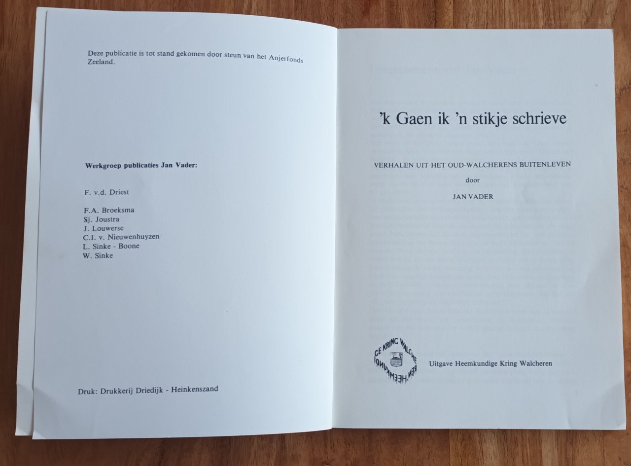Zeeuws boekje 'k Gaen ik 'n stikje schrieve