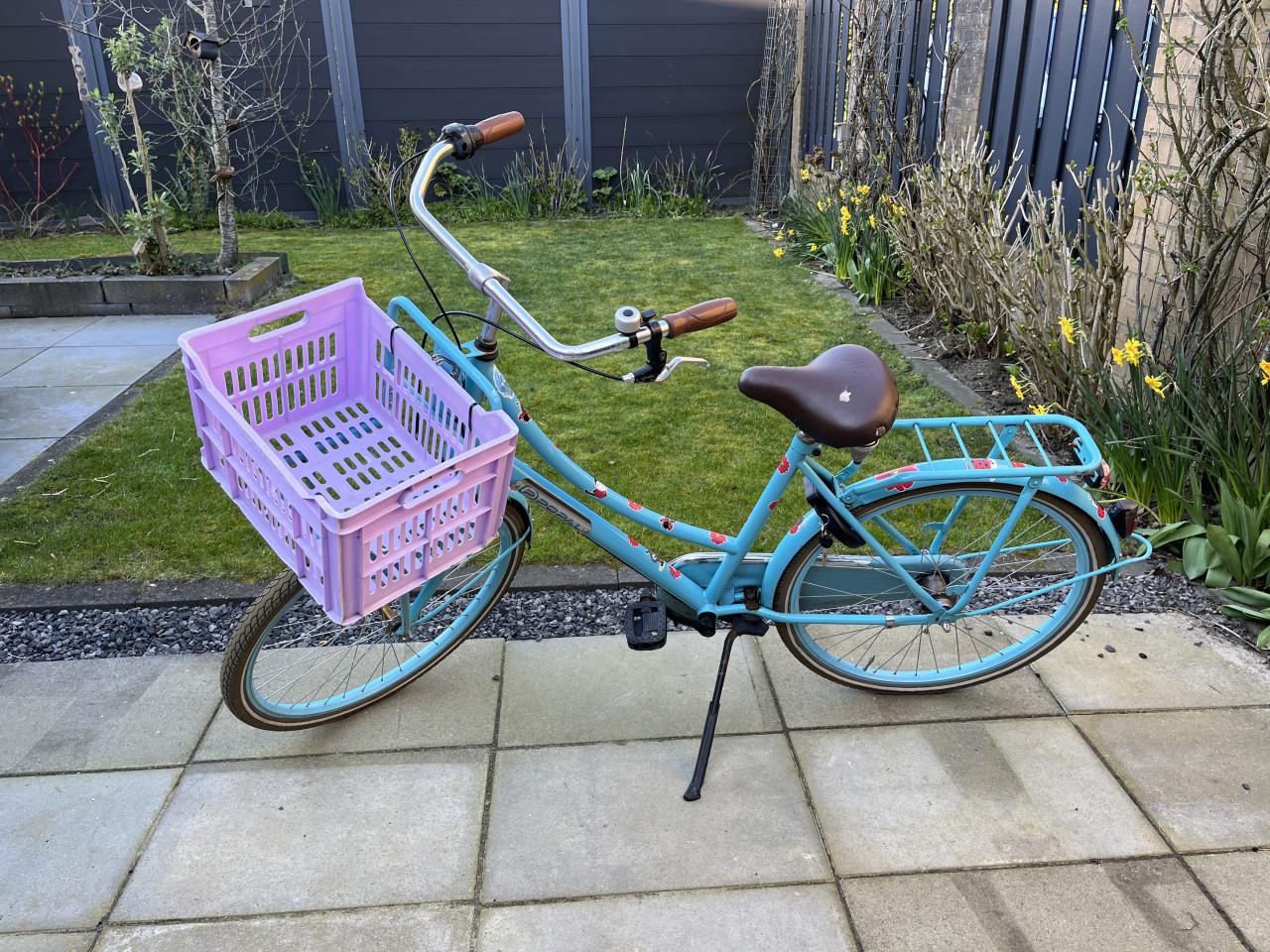 Leuke 26 inch Popal fiets - Lichtblauw, 3 versnellingen en terugtraprem