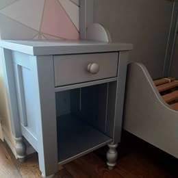 Bopita bed Belle + nachtkastje zilver