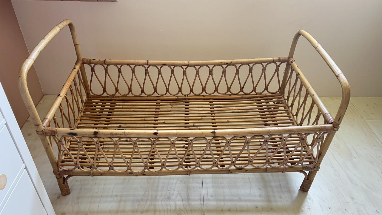 Vintage Rotan/bamboe bed