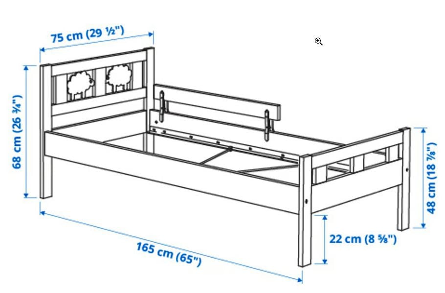 Peuterbed met lattenbodem, wit, 70x160 cm