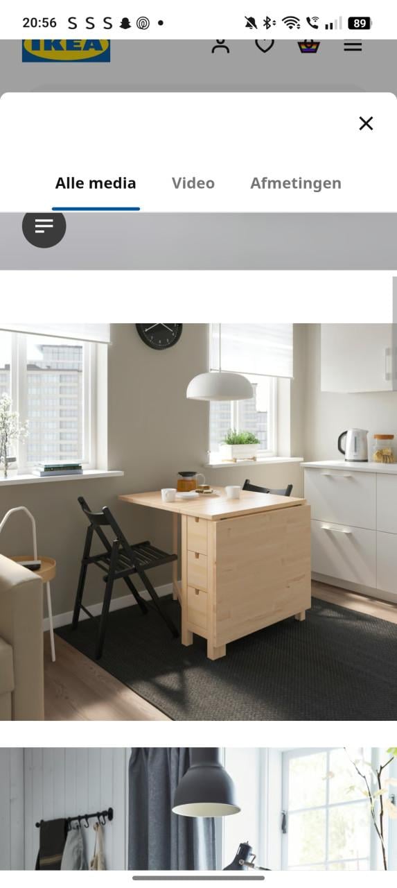 Inklapbare eettafel