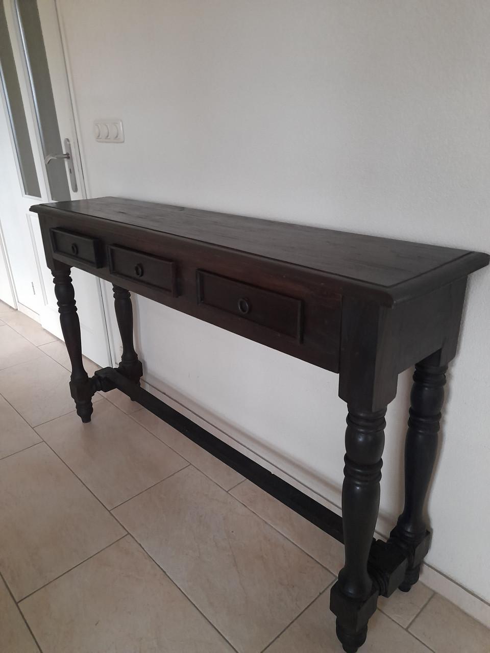 Massief houten Side table 149 x 34,5 x 92H (in goede staat )