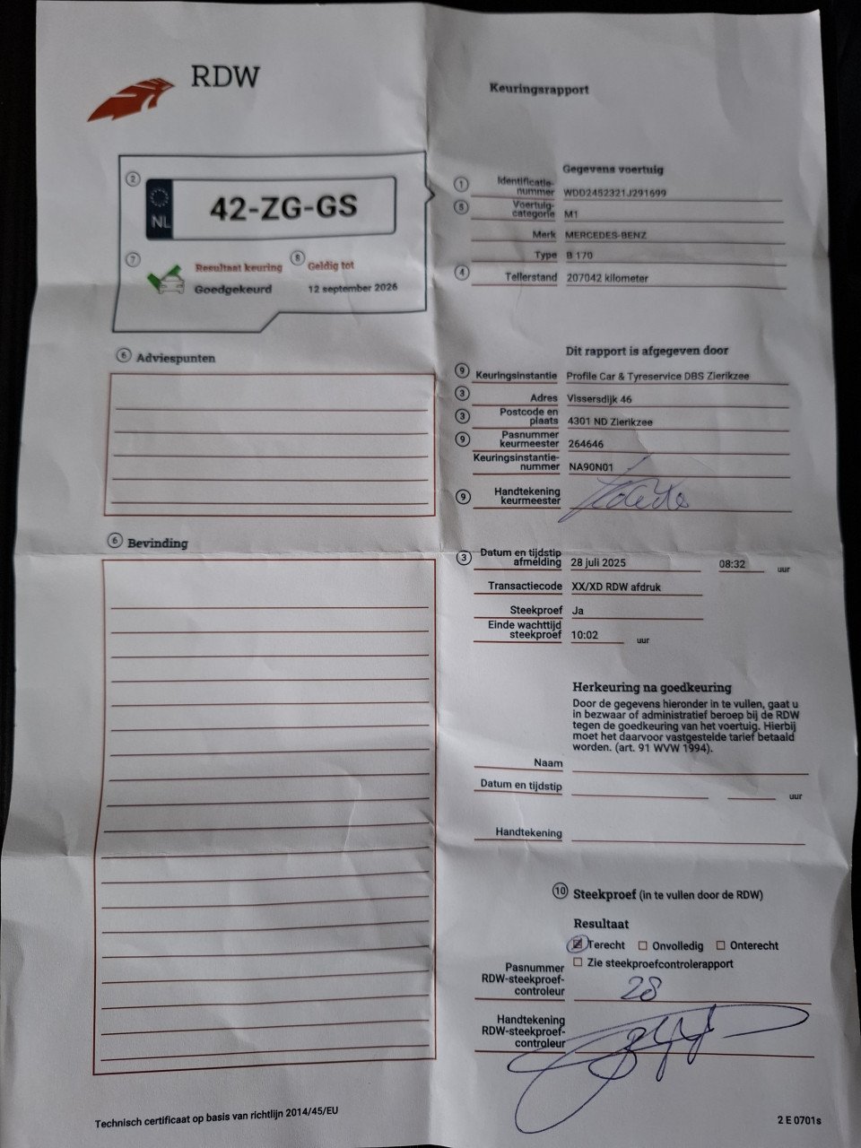 Mercedes Benz B170, automaat