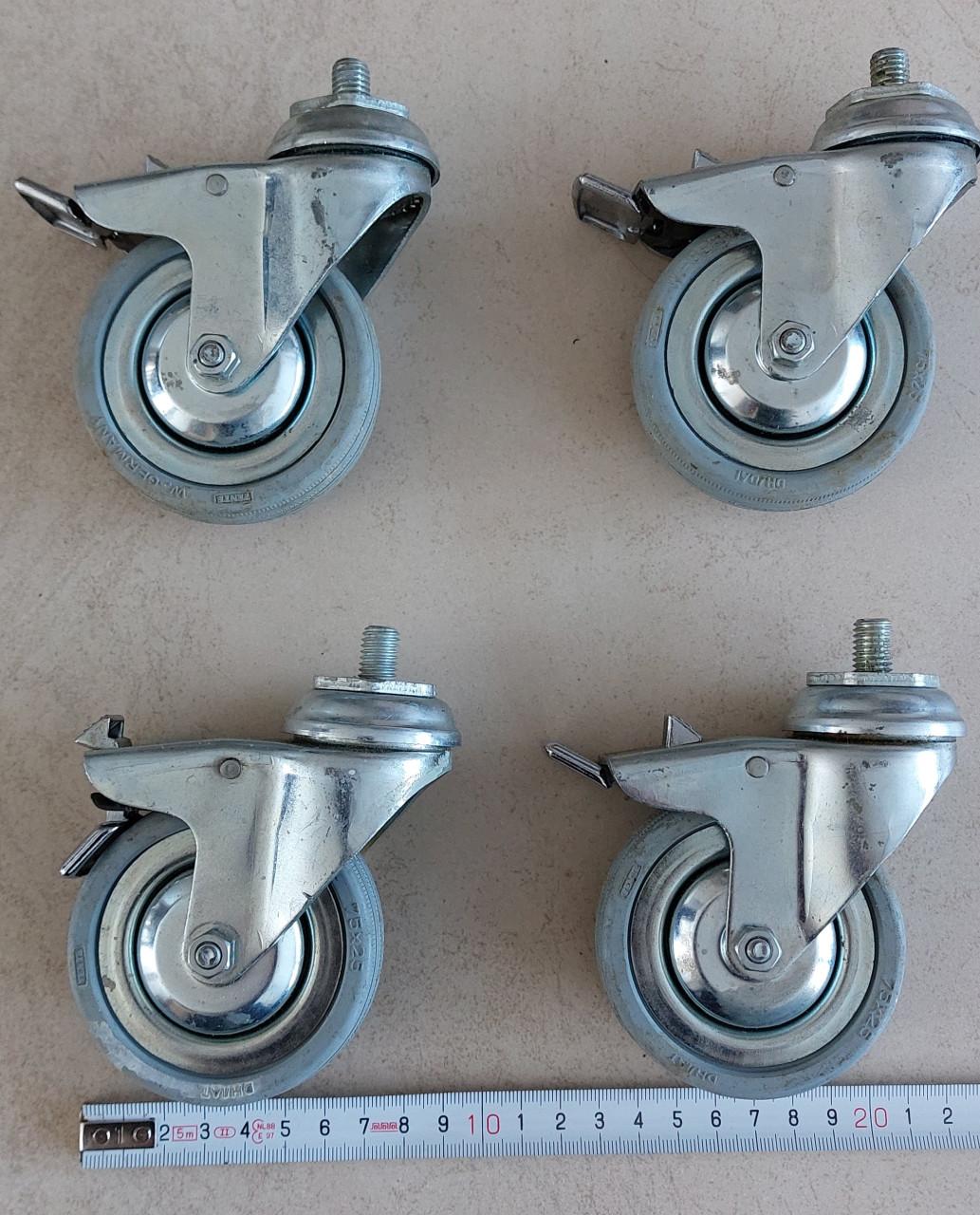 Nieuwe ZWENKWIELEN met rem (4 stuks)