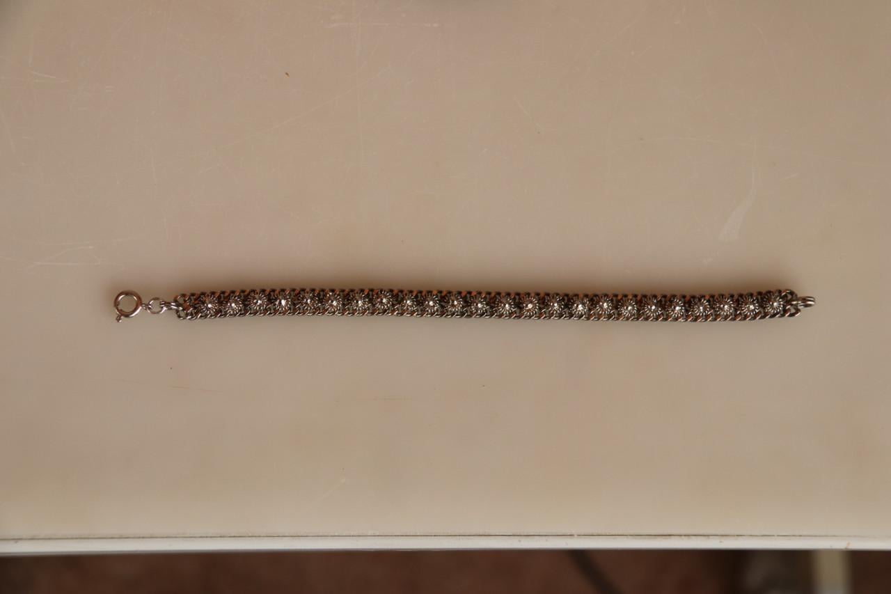 Zilveren  Schakel armband met Zeeuwse knopjes