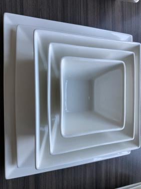 Servies vierkant wit