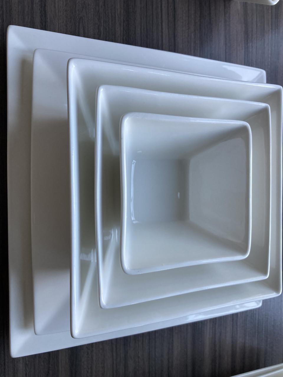 Servies vierkant wit